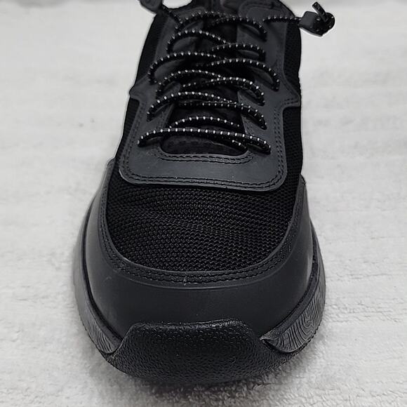 CLARKS NEW-DAVIS LOW TOP MENS ■SIZE 8■COLORWAY COMBI BLACK CANVAS ELASTIC-LACES - Picture 15 of 16